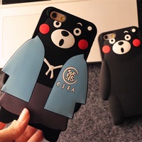 日本Kumamon熊本 黑熊苹果iPhone6 plus手机保护套硅胶可爱5s外壳