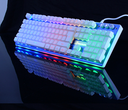 LOL/CF 竞技游戏键盘耐用金属键盘炫酷彩虹背光 悬浮键盘非机械