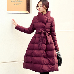 棉衣女中长款修身立领外套2015冬装女装新款韩版加厚斗篷棉袄棉服