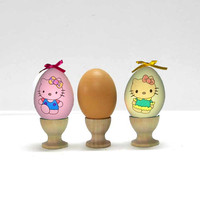 儿童木头制仿真鸡蛋鸭蛋 手绘DIY彩绘涂鸦复活节彩蛋白胚材料道具