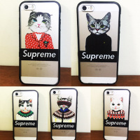 苹果iphone5s/4s硅胶全包卡通猫咪喵星人情侣手机壳原创保护套