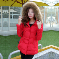 2015新款棉衣女士短款冬装外套特价大码韩版修身大毛领羽绒棉服潮