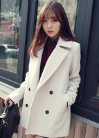 2014新款韩版大码女装秋冬长袖开衫毛呢外套气质中长款厚毛呢大衣