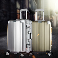 BCE行李箱镜面铝镁合金框 纯PC万向轮硬拉杆箱 20/24寸登机旅行箱