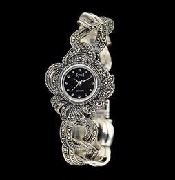 正品泰银S1402石英手表925纯银手表经典复古银表泰国进口女表包邮