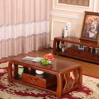 复古中式 水曲柳实木创意简约客厅电视柜卧室茶几组合家具套装