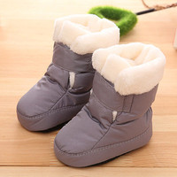 冬季0-1岁婴儿鞋子男女宝宝棉鞋软底防滑学步鞋加绒加厚保暖棉鞋