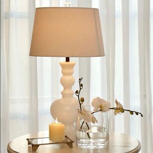 北欧宜家现代简约唯美奶白色装饰玻璃台灯 客厅卧室床头灯