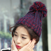 韩国新款秋冬天粗毛线帽子加厚高顶针织帽韩版潮冬季保暖帽女士
