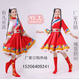 新款民族舞蹈演出服藏族舞蹈服饰 藏族女装 春节大型舞台舞蹈服饰