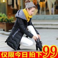 韩国棉衣女中长款2015冬装外套新款韩版修身棉服女大码加厚棉袄潮