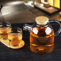 耐热过滤花茶壶加厚泡茶壶套装 玻璃茶具大容量透明水壶带2杯包邮