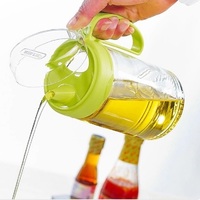 茶花 玻璃油壶调味瓶油壶厨房油瓶油壶防漏油翻盖玻璃罐550ml特价