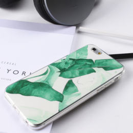 文艺日本PLUS苹果iphone6手机壳4.7原创6S浮雕简芭蕉叶软壳全包套