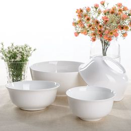 陶瓷碗 骨瓷碗 4.5寸-8寸 饭碗 汤碗 面碗 大碗 小碗 纯白色 碗
