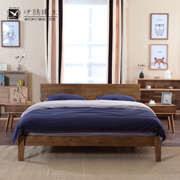 床 实木床1.8米 白橡木床 高箱 现代简约 实木双人 1.5米 环保