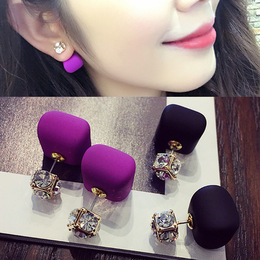 巧克力豆珍珠水晶时尚气质韩国韩版耳夹耳饰耳环耳钉女饰品包邮