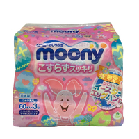 日本原装moony尤妮佳柔湿巾加厚超柔60枚*3湿纸巾手口湿巾无添加