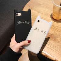 可爱猫咪iphone6s/X手机壳日韩创意苹果8/7/plus软硅胶套全包女款