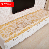 【天天特价】欧式烫金 电视柜桌布布艺PVC 垫  台布 万能盖布罩