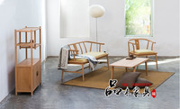 新中式禅意实木沙发组合茶艺双人沙发客厅会所别墅家具定制