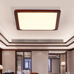 现代中式实木客厅灯 LED吸顶灯卧室灯书房超薄简约长方形中式灯具