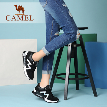 Camel骆驼女鞋2016秋季新款舒适时尚慢跑鞋系带板鞋气垫运动女鞋