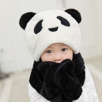韩版亲子儿童宝宝护耳帽卡通毛绒帽子围巾手套三件一体潮秋冬男女