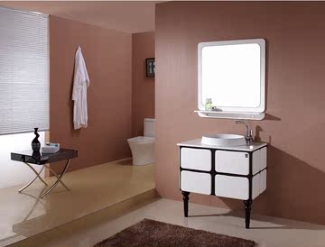 新款简约现代浴室柜组合柜洗漱台橡木欧式洗脸盆镜柜台上盆卫浴柜