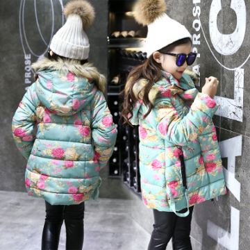 童装女童棉衣2016新款冬装加厚外套中大童高领中长款儿童韩版棉袄