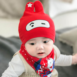 纯棉秋冬0-3-6-12个月婴儿帽子韩国秋季男童女童宝宝冬天套头帽潮