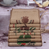 台湾咖啡麻袋 咖啡厅装饰品 咖啡豆包装麻布袋 一磅 8款/套 包邮