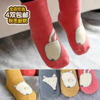 宝宝袜子加厚新生儿男女童婴儿秋冬季纯棉松口袜1-3-5岁0-3-6个月
