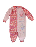 女童连体睡衣春秋长袖卡通 粉红猪小妹 摇粒绒空调睡袋2-6岁包邮