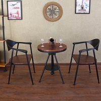 美式复古铁艺餐桌椅电脑椅子组合户外休闲椅奶茶店咖啡厅椅创软垫