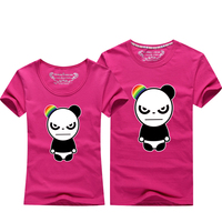 2015夏装新款情侣装韩版T恤短袖女宽松圆领班服学生个性熊猫衫