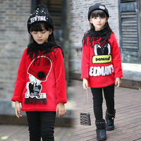 女童时尚韩版童装新款秋冬装儿童长袖上衣中大童公主套头卫衣