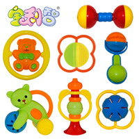 婴儿玩具6-12个月 宝宝摇铃套装礼盒7只装0-3个月早教益智摇铃