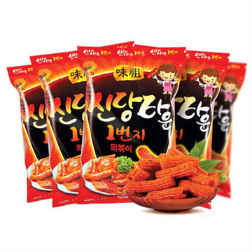 韩国进口零食 九日牌味祖辣炒年糕条味祖香辣味110g*3袋新日期