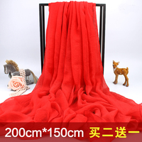 【买二送一】韩版2米长纯色丝巾女 秋冬季保暖围巾披肩超大沙滩巾