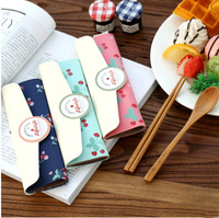 木质筷子勺子三件套装旅行学生环保便携木制餐具套装家用日式和风