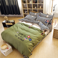 纯棉四件套全棉套件卡通被套床单双人1.8m床上用品1.5米韩式家纺