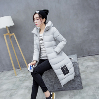 2016新款韩版休闲棉服冬季外套 时尚修身长款大码加厚羽绒棉衣女