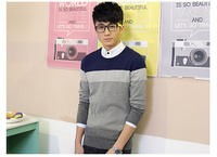 青少年秋季毛衣男士2016新款圆领针织衫韩版学生男生长袖线衣薄款
