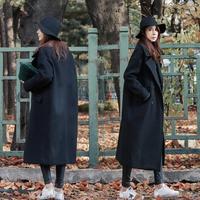 2016秋冬季韩版毛呢大衣茧型宽松加厚呢子羊绒中长款外套女装