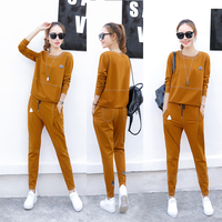 时尚休闲运动套装女2016秋季新款韩版气质长袖卫衣长裤大码两件套