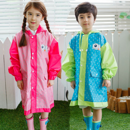 韩国lemonkid正品儿童卡通环保雨衣学生雨披幼儿雨衣带书包位