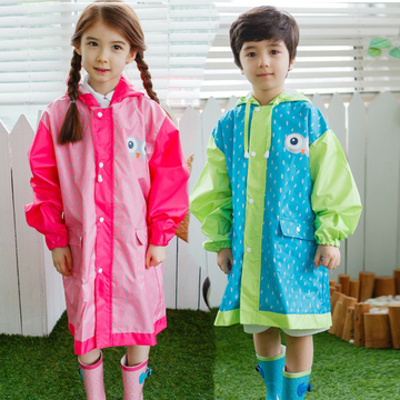 韩国lemonkid正品儿童卡通环保雨衣学生雨披幼儿雨衣带书包位