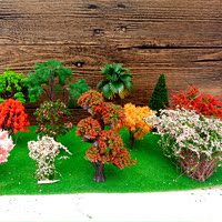 微型树 小果树花树 DIY雪糕棒建筑模型材料装饰品微景观花草