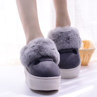 冬季韩版高跟厚底棉拖鞋卡通大白居家女防滑保暖毛拖鞋室内月子鞋